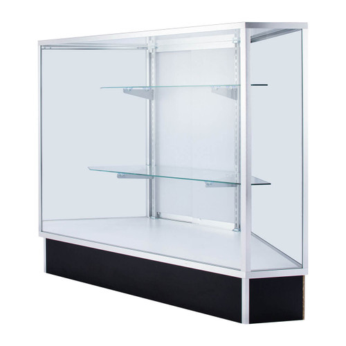 Extra Vision Corner Rear Access Black Display Case Fully Assembled