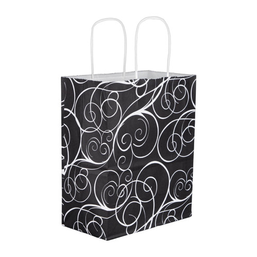 Medium Elegant Swirl Paper Shopping Bags - Case of 100