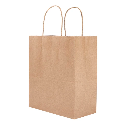 Medium (Cub) - Natural Kraft Paper Shopping Bags - Case of 25