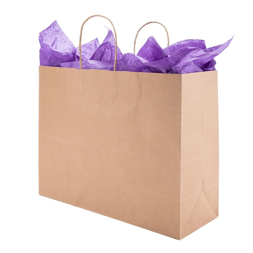 Large (Vogue) - Kraft Paper Shopping Bags - Case of 250