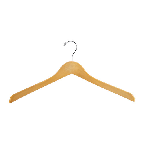 17 inch Contoured Natural Wood Coat Hangers
