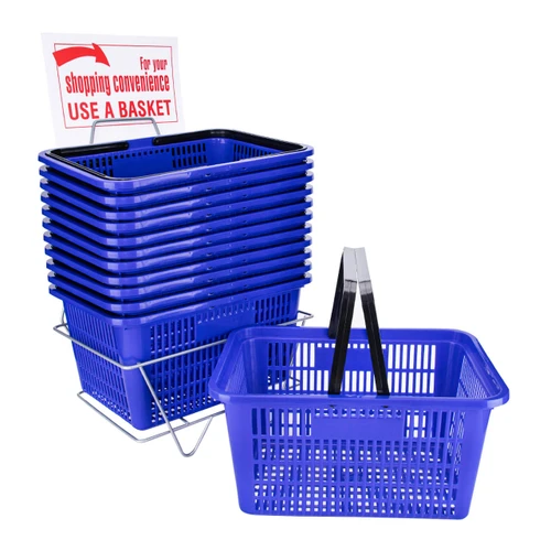 Set of 12 Blue Shopping Baskets