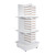 4-Panel White Slatwall Tower with Casters and Shelves