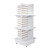 4-Panel White Slatwall Tower with Casters and Shelves