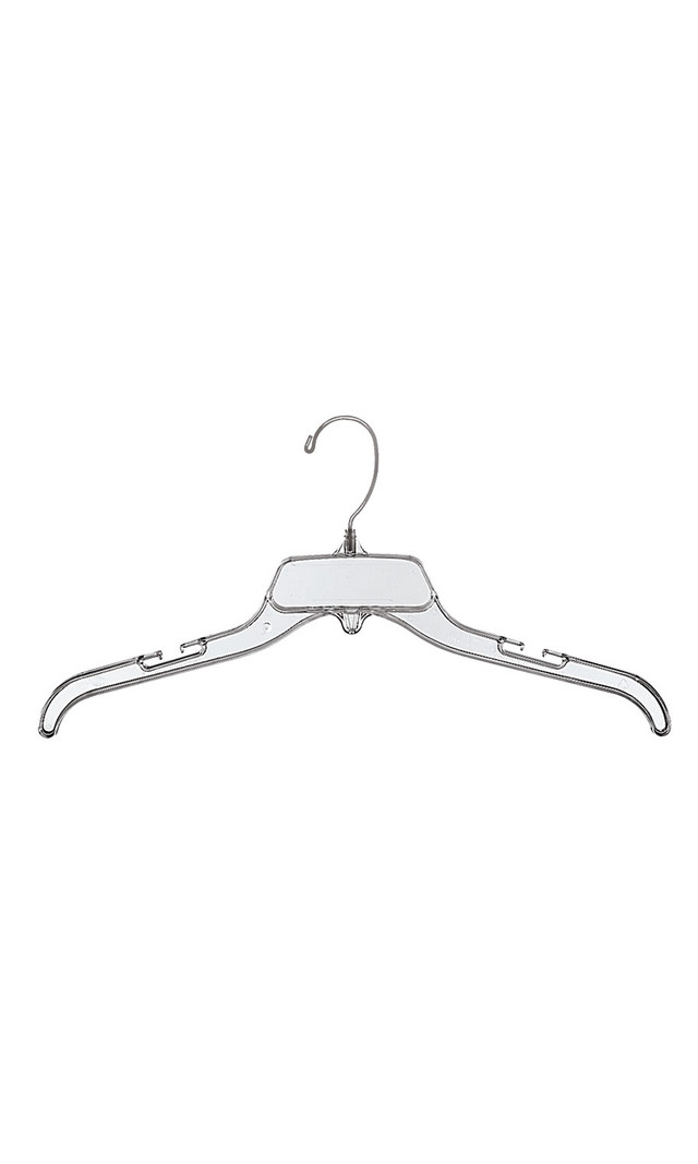 17 Inch Break-Resistant Plastic Dress Hangers | Clear | Plastic | 17 Inch | Shop Plastic Clothes Hangers at Store Supply Warehouse
