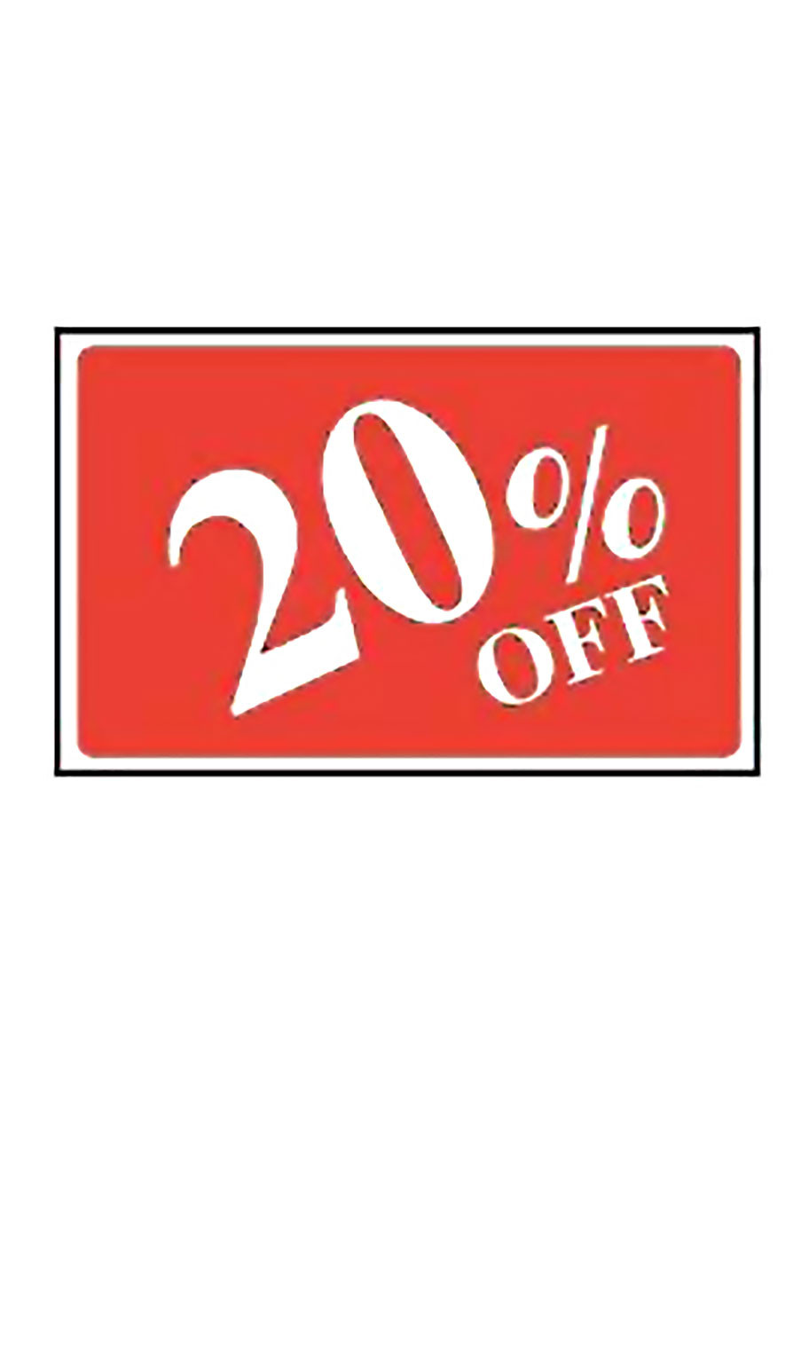 20% Off Rectangle Sign Card | Store Supply Warehouse