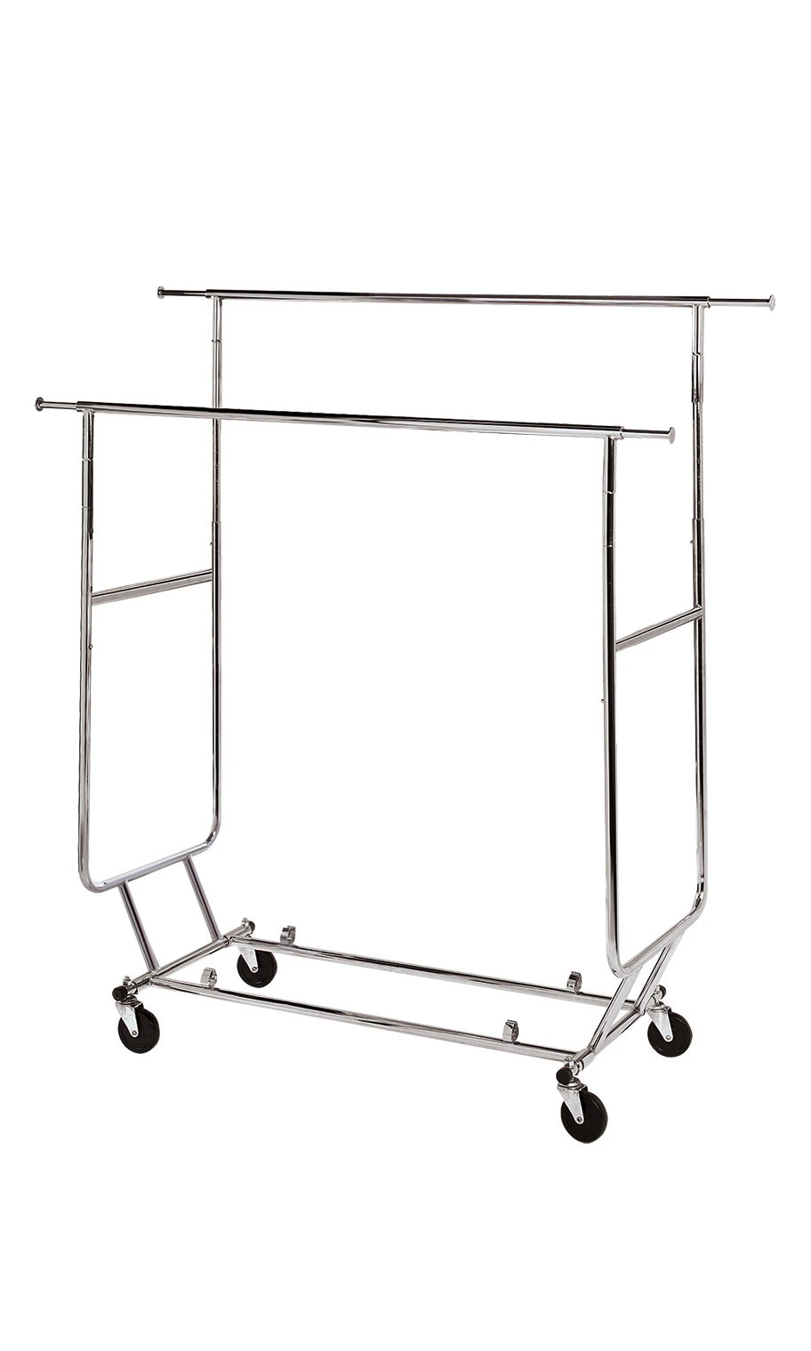Chrome Double-Rail Collapsible Salesman Rack | Store Supply Warehouse