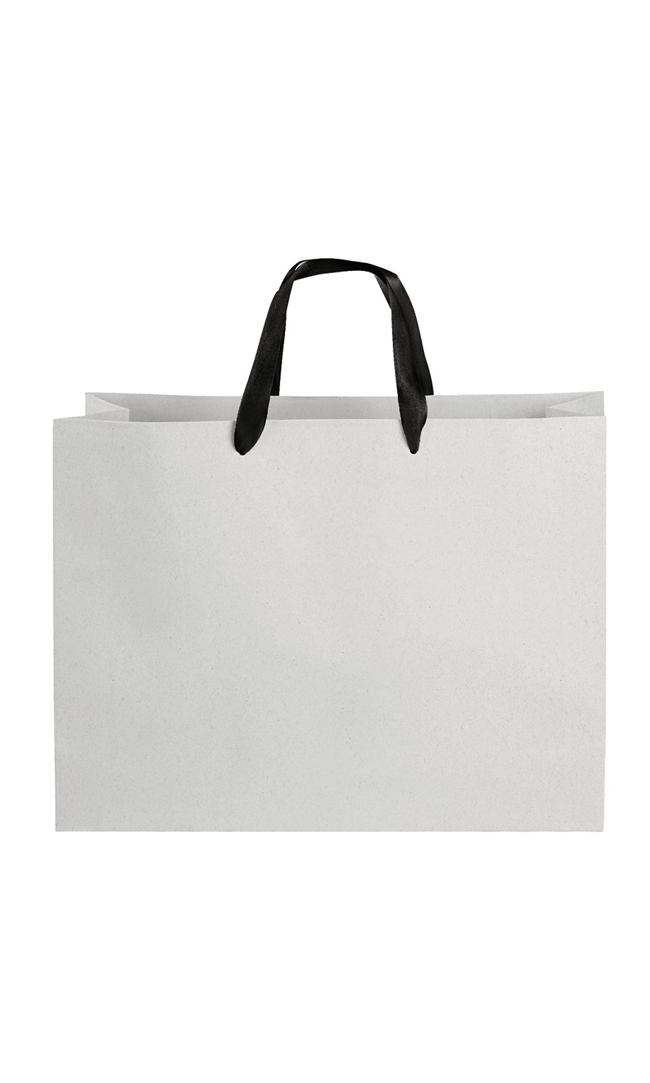 Large (Vogue) White Premium Folded Top Paper Bags - Ribbon Handles