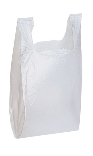 Medium White Plastic T-Shirt Bags - Case of 1,000