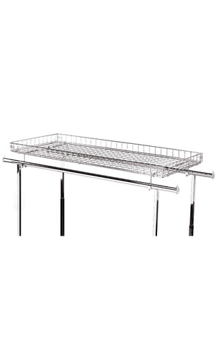 Wire Rack Topper Wire Basket Topper for Chrome Double Rail Clothing Rack with Z-Brace