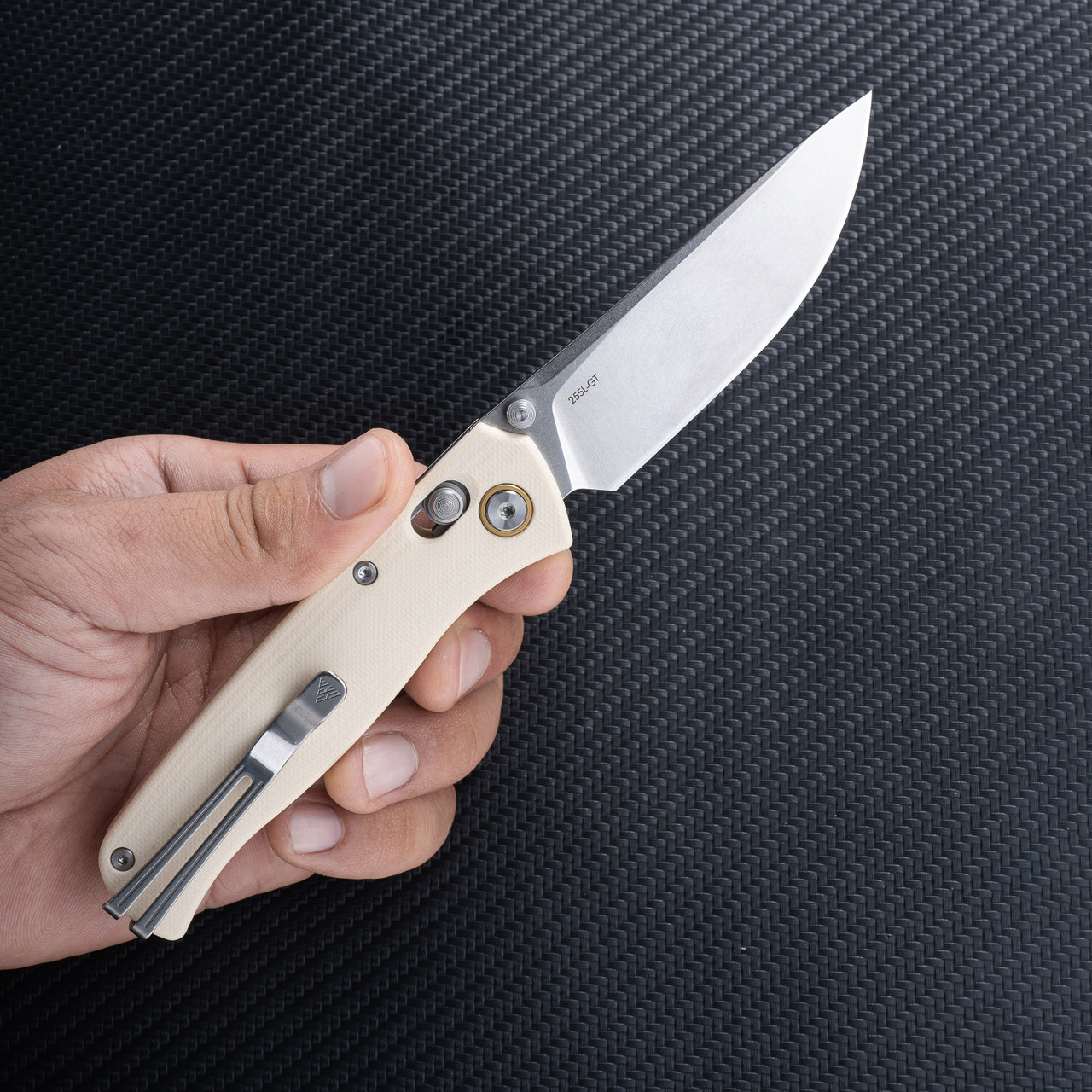 SRM 255L Folding Knife with White Handle