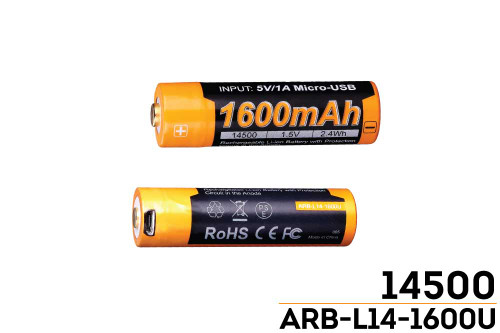 Fenix ARB-L14-1600U USB Rechargeable 1600mAh 14500 Battery