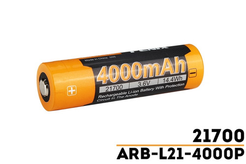 Fenix ARB-L21-4000P Rechargeable Boosted Runtime 4000mAh 21700 Li-ion Battery