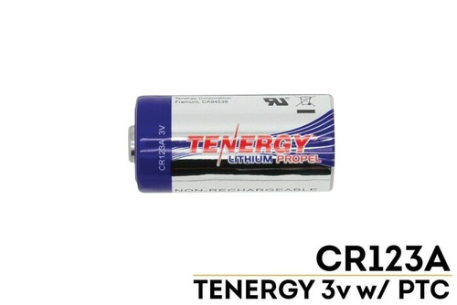 Tenergy CR123A Propel 3v w/PTC Lithium Battery Retail Carded 2-pack