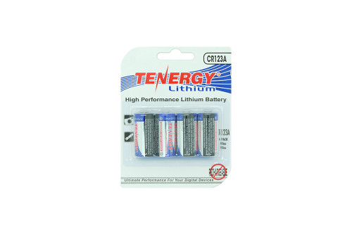 Tenergy CR123A Propel 3v w/PTC Lithium Battery Retail Carded 4-pack