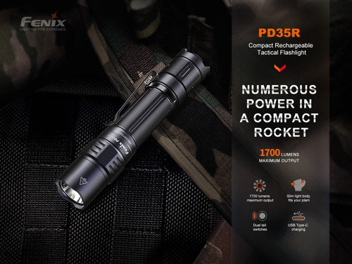 Fenix PD35R Compact Rechargeable Tactical Flashlight