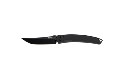 SRM Knives 9211 Ambi Lock Knife, Black G10, Black Blade