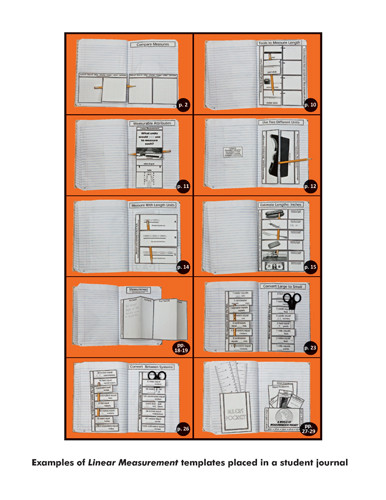 Dinah Zike's Notebooking Central Notebook Foldables Linear Measurement Digital Copy