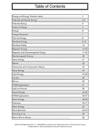 Dinah Zike's Notebooking Central Notebook Foldables Physical Science: Energy Digital Copy