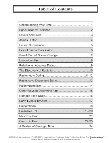 Dinah Zike's Notebooking Central Notebook Foldables Topic Investigation Determining Geologic TIme Digital Copy