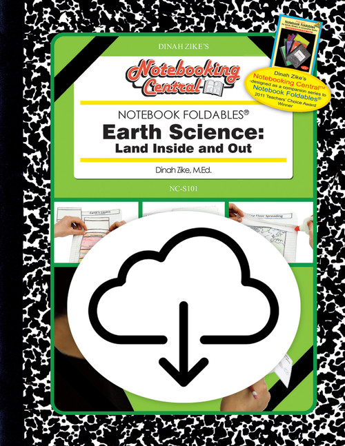 Dinah Zike's Notebooking Central Notebook Foldables Earth Science: Land Inside and Out Digital Copy