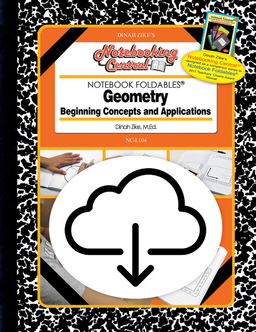 Dinah Zike's Notebooking Central Notebook Foldables Geometry: Beginning Concepts and Applications Digital Copy