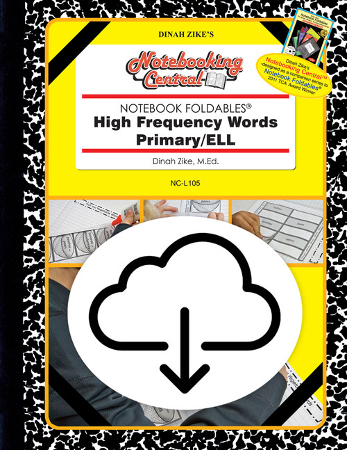 Dinah Zike's Notebooking Central Notebook Foldables High Frequency Words Primary/ELL Digital Copy