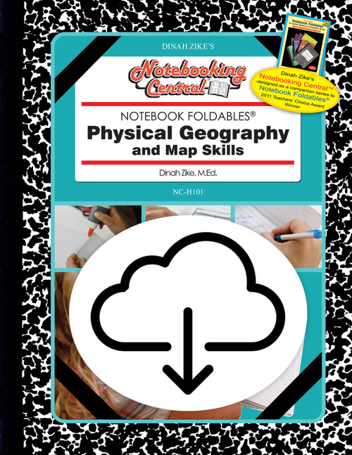 Dinah Zike's Notebooking Central Notebook Foldables Physical Geography and Map Skills Digital Copy