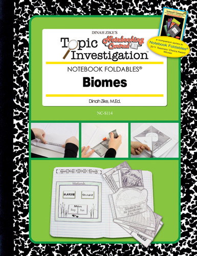 Dinah Zike's Notebooking Central Notebook Foldables Topic Investigation Biomes Digital Copy