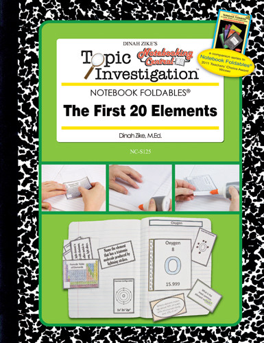 Dinah Zike's Notebooking Central Notebook Foldables Topic Investigation The First 20 Elements Digital Copy