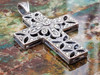 Sterling Silver Markazite Ornate Cross Necklace Pendant Medium