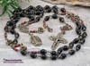 Guadalupe Miraculous Mary Sacred Heart Day of the Dead Scull Black Onyx Red Coral Ornate Rosary