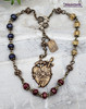 Immaculate Heart of Mary Devotional Roses Natural Sapphire Ruby Citrine Chaplet
