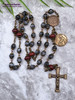 Devotional Holy Face of Jesus Agony in the Garden of Gethsemane Bronze Labradorite Red Jasper Chaplet