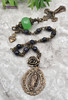 Lady of Guadalupe Blue Sandstone Green Jade Bronze Ornate Chaplet