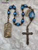 Mary Mother of Mothers Immaculate Conception Blue Agate Bronze Antique Style Chaplet