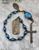 Mary Mother of Mothers Immaculate Conception Blue Agate Bronze Antique Style Chaplet