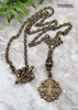 Miraculous Mary Genuine Emerald Bronze Antique Style Catholic Christian Necklace Pendant