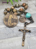 Our Lady of Peace Rhodochosite Turquoise Bronze Antique Style Chaplet