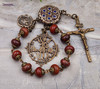 Archangel Michael St Jude Lapis Lazuli Jasper Vintage Bronze Chaplet