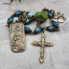 Mary Mother of Mothers Tween Hearts Apatite Jade Vintage Bronze Antique Style Chaplet