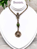 St Jude Green Jade Bronze Antique Style Catholic Necklace Pendant