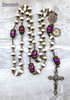 Holy Communion Sacraments White Howlite Jasper Vintage Bronze Rosary