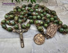 St Jude Archangel Raphael Green Jade Vintage Bronze Rosary