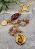 Sacred Heart of Jesus Miraculous Mary 22k Gold Pltd Ornate Chaplet