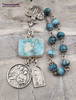 St Jude Raphael Therese Larimar Apatite Sterling Silver Vintage Style Chaplet