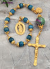 St Jude Perpetual Help Apatite Ruby Zoizite 22k Gold on Sterling Vintage Style Chaplet