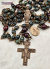 7 Joys of Mary Franciscan Crown 7 Decades Vintage Bronze Green Jasper Rosary