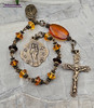 Mary with Angels Miraculous Mary Baltic Amber Bronze Ornate Chaplet