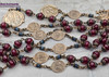 Seven Sorrows Seven Dolores Devotional Red Jade Bronze Chaplet